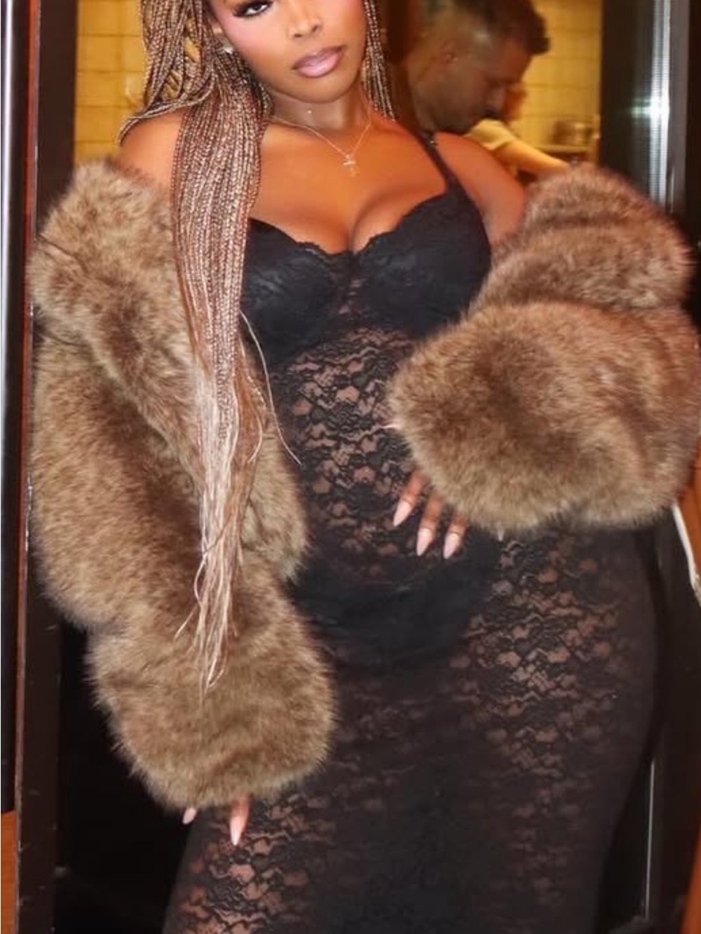 Brown Faux Fur Coat